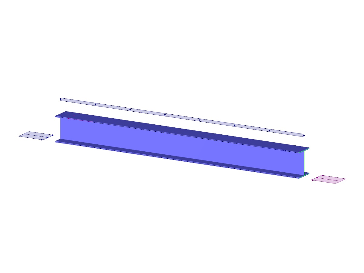 Steel Beam Consisting of Surface Elements with Result Beam